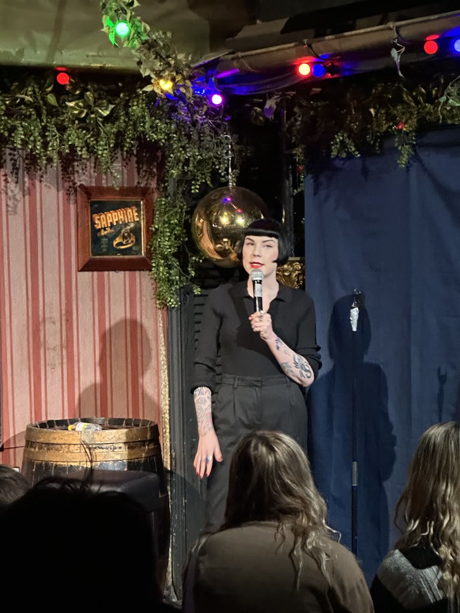 Comedian performing at Copenhagen Comedy